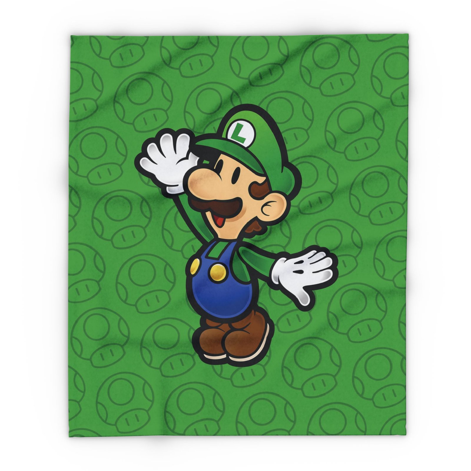 Luigi Fleece Blanket Inspired by Paper Mario