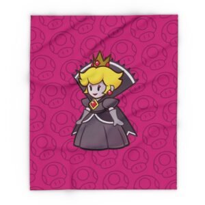Dark Princess Peach Fleece Blanket Inspired by Paper Mario