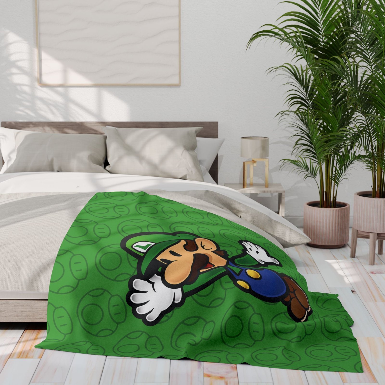 Luigi Fleece Blanket Inspired by Paper Mario - Image 2